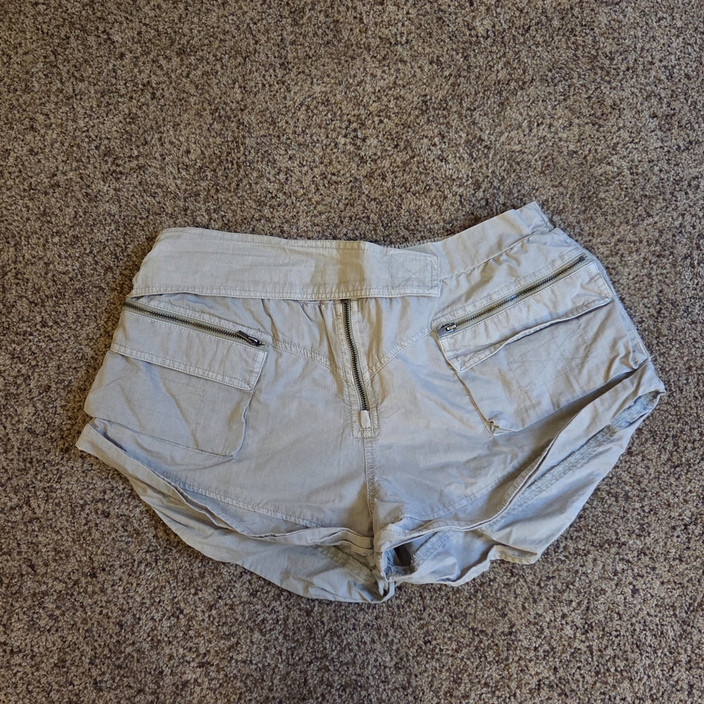 Free People 2 Pairs Shorts Light Khaki And Whitw